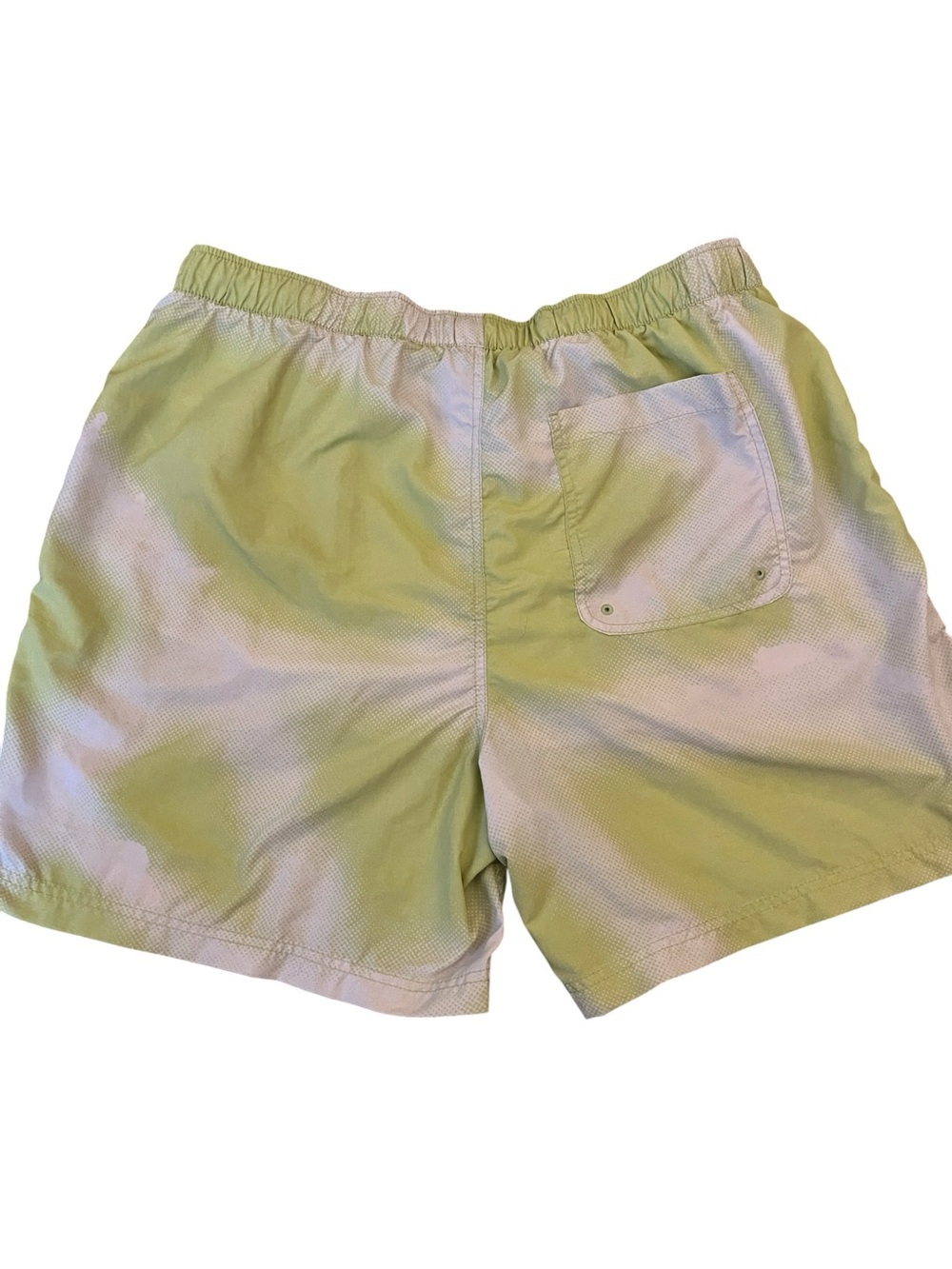Urban Outfitters Lime Green and White Tie-Dye Swim Trunks Size XL